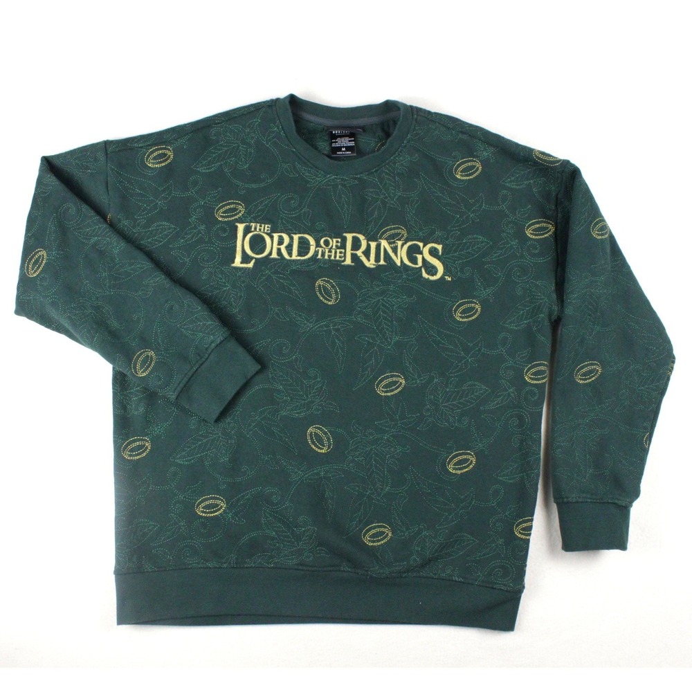 BoxLunch Lord of the Rings Sweatshirt Men's Medium Embroidered Green Crewneck
